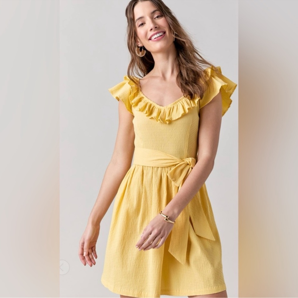 Francesca’s Yellow Dress Tie Front